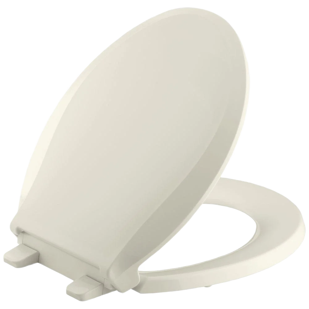Enhanced Kohler Cachet Quiet-Close Biscuit Round Front Toilet Seat Smooth