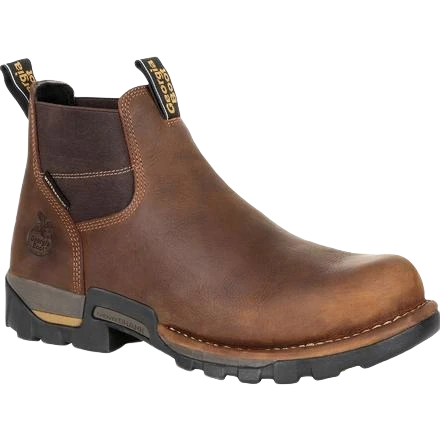 Organic Georgia Brown Eagle One Waterproof Chelsea Work Boots 9M Functional
