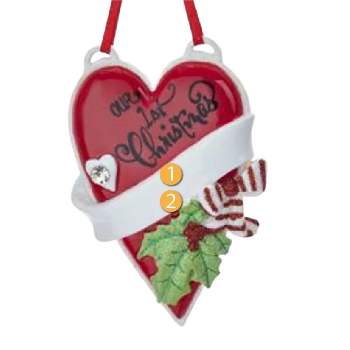 Advanced Kurt S. Adler Personalized Our 1st Christmas Heart Ornament Classic