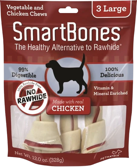 Breathable SmartBones Large Chicken Chews for Dogs 3-Pack Advanced