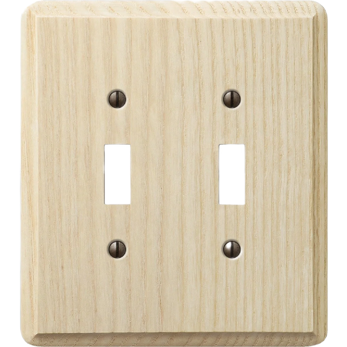 User-Friendly Amerelle Solid Ash 2-Gang Toggle Switch Wall Plate Unfinished Ash Pure