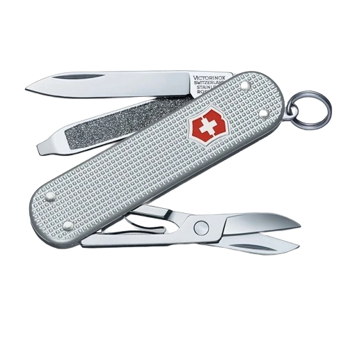 Contemporary Victorinox Swiss Army Classic Silver Alox Pocket Knife Responsible