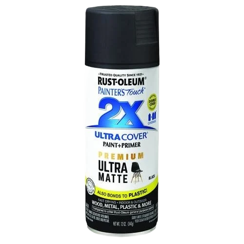 Safe Rust-Oleum Painters’ Touch 2X Black Ultra Matt Spray Paint Primer 12 oz. Secure