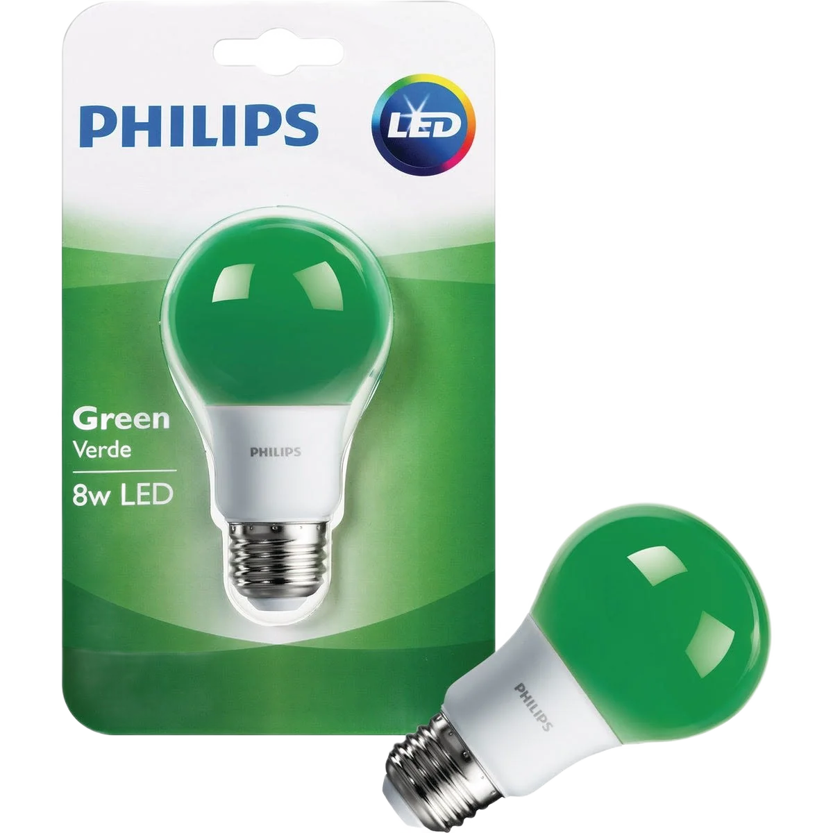 Artisan Philips A19 LED 4 Watt Medium Green Party Light Bulb Crafted