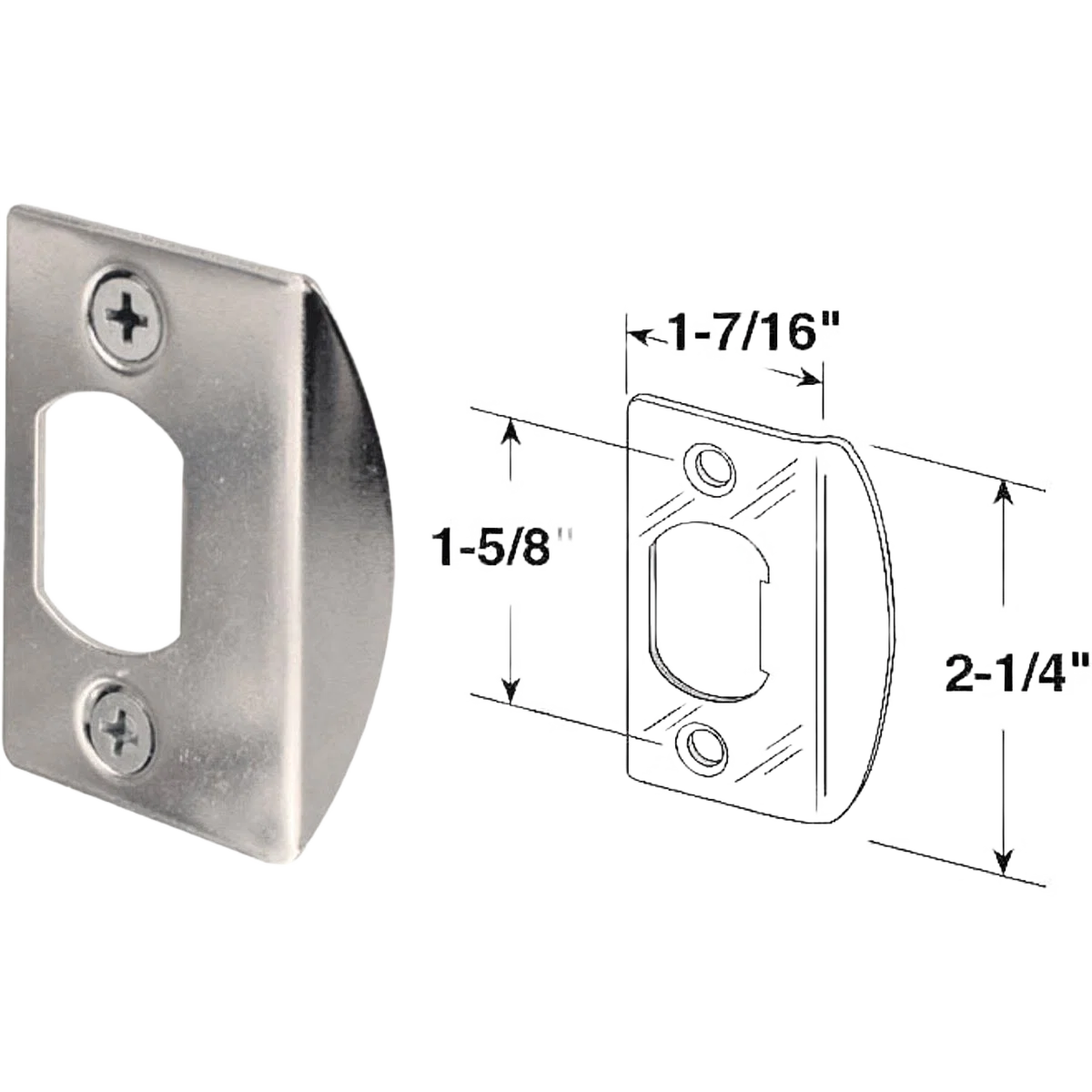 High-Quality Prime-Line Defender Security 1-3 4 In. Chrome Strike Plate Lightweight