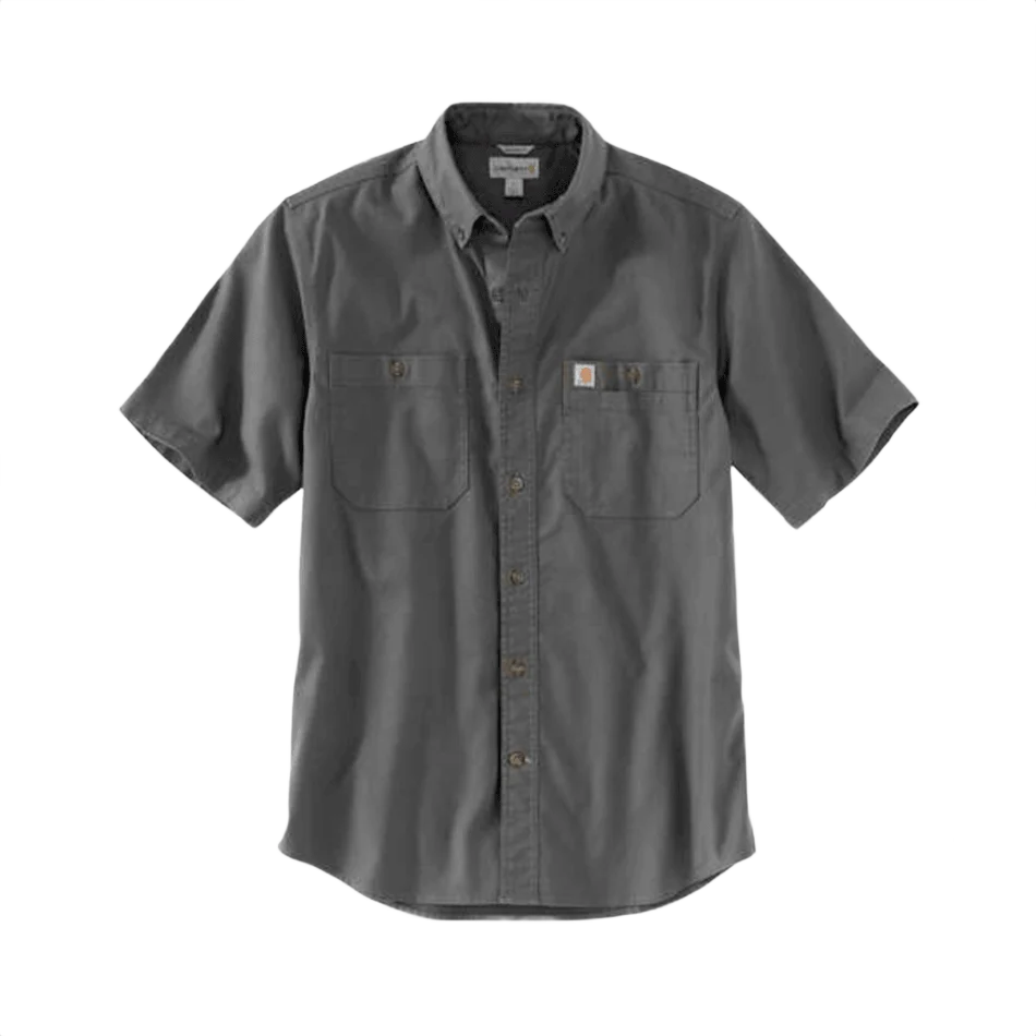 Durable Carhartt Men’s Large Gravel Rugged Flex Canvas Short Sleeve Shirt Artisan