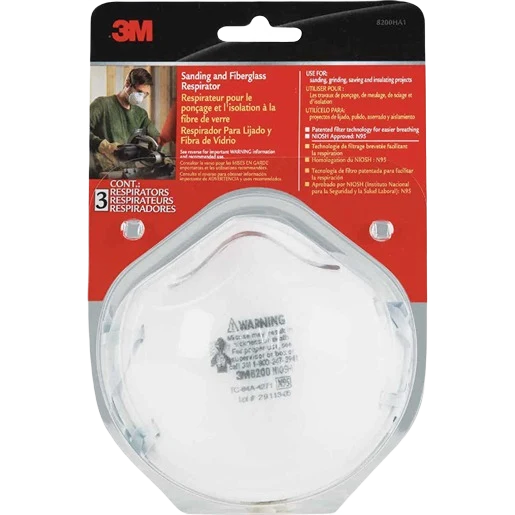 Practical 3M N95 Sanding and Fiberglass Respirator 3-Pack Minimalist