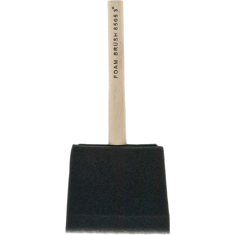 Top-Quality Linzer 3-In. Foam Brush with Wood Handle Easy-to-Use