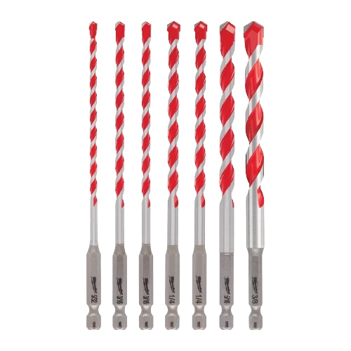 Powerful Milwaukee SHOCKWAVE™ 7-PC Carbide Hammer Drill Bits Top-Quality