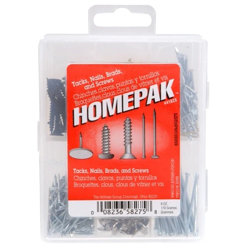 Professional Hillman Tacks Nails and Brads Assortment First-Class