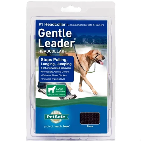 Soft PetSafe Large Black Gentle Leader Headcollar Advanced
