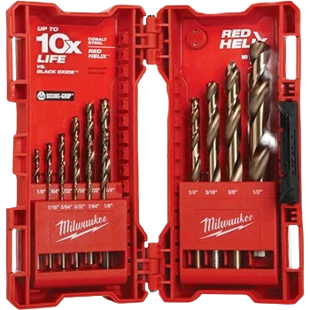 High-Performance Milwaukee RED HELIX™ 15-PC Cobalt Drill Bit Set Safe