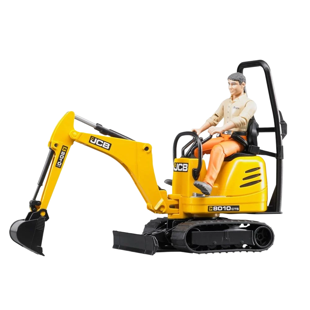 First-Class Bruder JCB C8010 CTS Micro Excavator Construction Worker Green