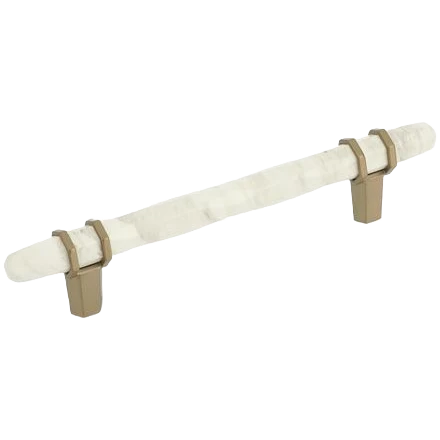 High-Grade Amerock Carrione Marble White Golden Champagne Pull 5-1 16 in. Classic