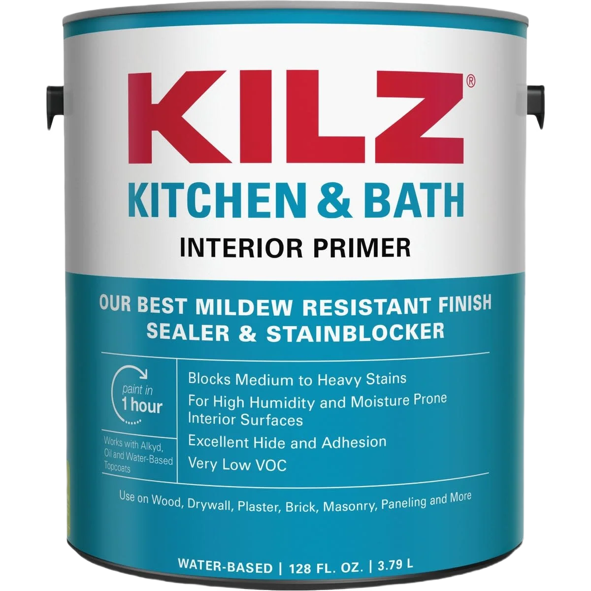 Versatile KILZ White Kitchen Bath Interior Primer Sealer Stainblocker Gallon Reliable