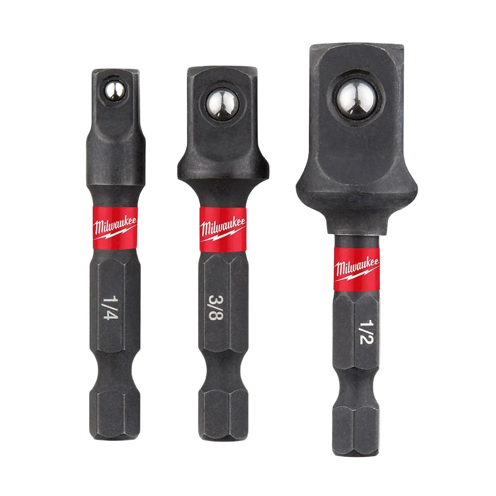 Pure Milwaukee SHOCKWAVE™ 3-PC Impact Hex Shank Socket Adapter Consistent
