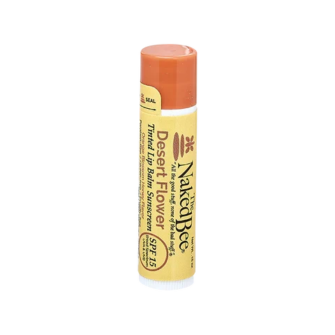 Natural The Naked Bee SPF 15 Orange Blossom Honey Desert Flower Tinted Lip Balm Safe