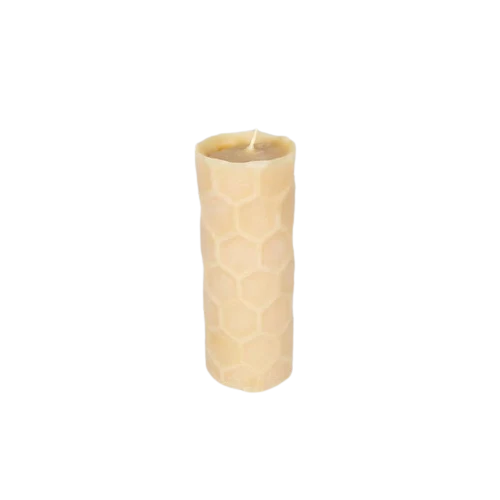 Refined Wholesome Hive Tall Honeycomb Poured Beeswax Candle 6 in. Minimalist