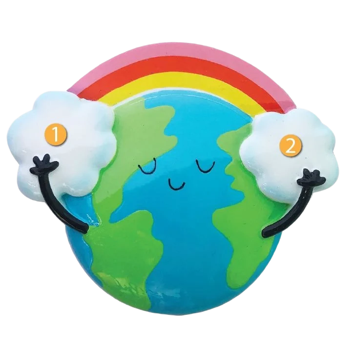 Next-Generation PolarX Personalized Rainbow with Clouds Ornament Healthy