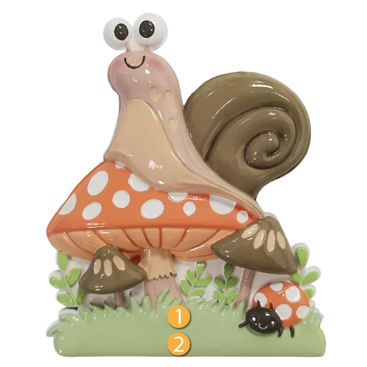 Long-Lasting PolarX Personalized Snail with Mushrooms Ornament Specialty