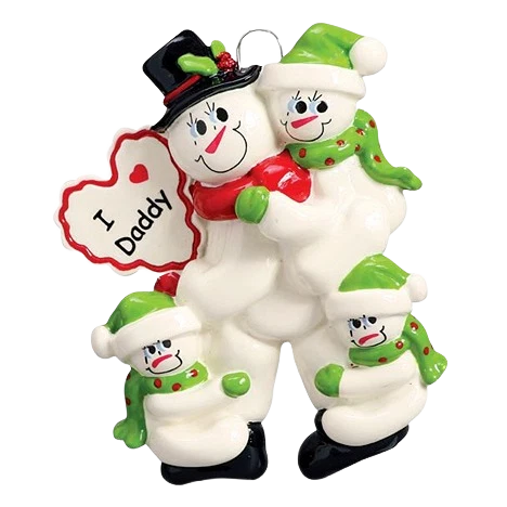 Durable Rudolph Me Personalized I Love Daddy with Three Kids Ornament Soft