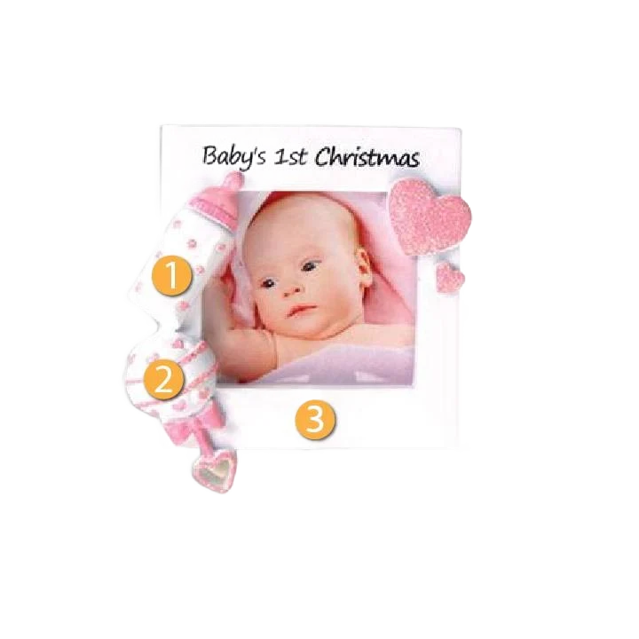 Quality PolarX Personalized Pink Baby’s First Christmas Ornament Elite