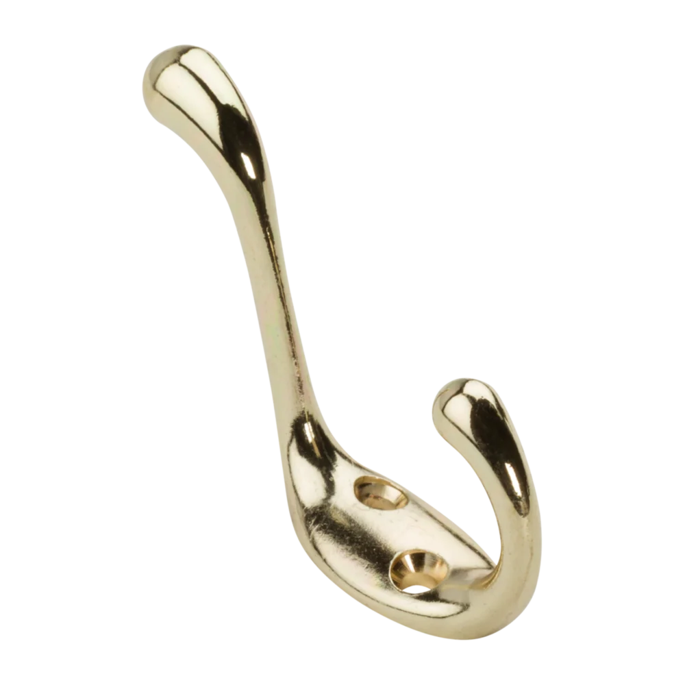 Carefully Designed National Hardware Heavy-Duty Bright Brass Wardrobe Hook Durable