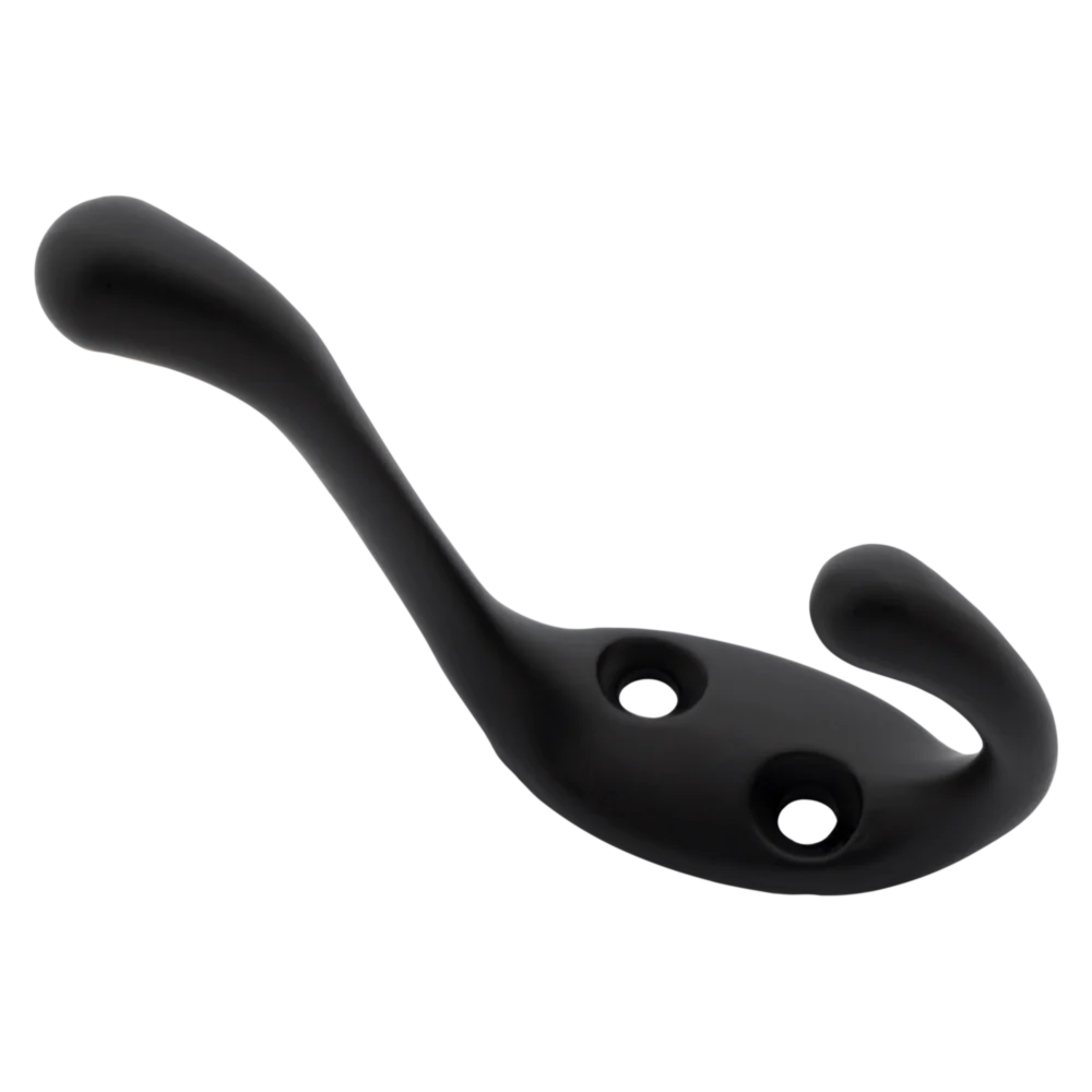 Minimalist National Hardware Matte Black Heavy Duty Coat Hook Traditional