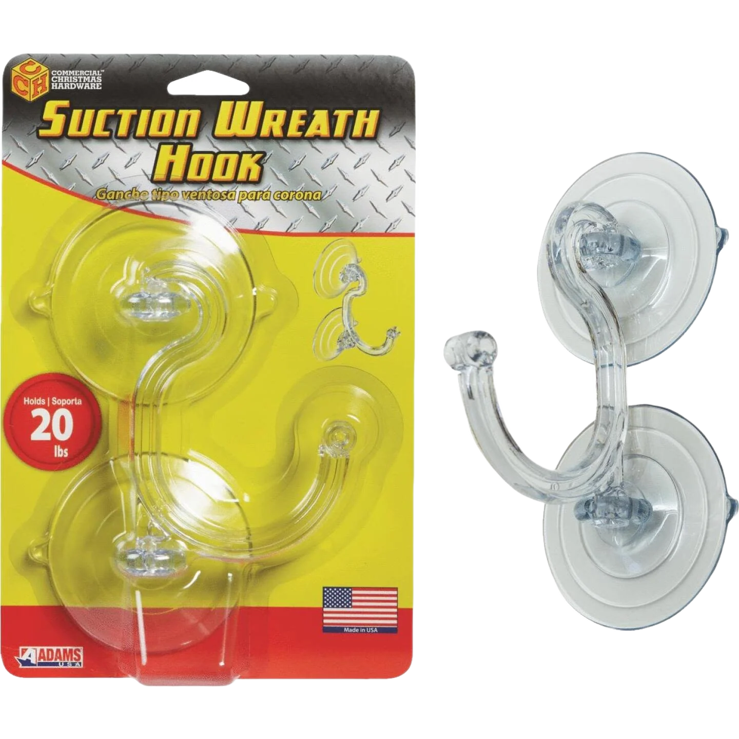 Healthy Adams Suction Cup Wreath Hook 3 in. 20 lb. Capacity Expertly Made