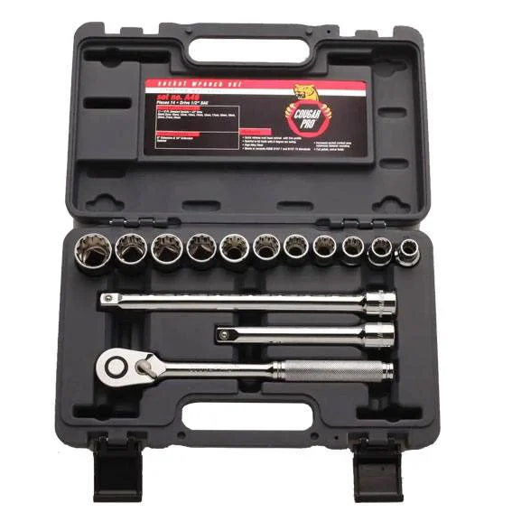 Breathable Cougar Pro A46 14 Pc 12 Pt Socket Set 1 2 in. Drive Proven