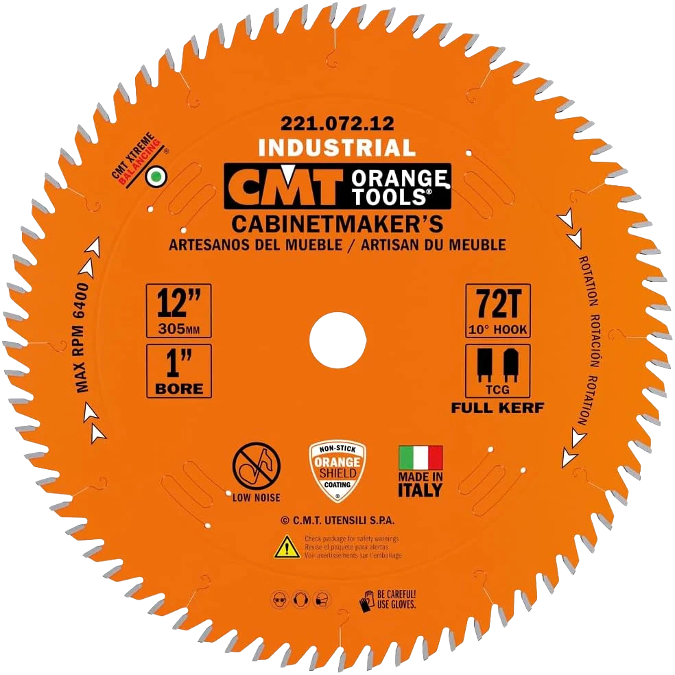 Efficient CMT Orange Tools 12 72T Cabinetmaker s Saw Blade Elite
