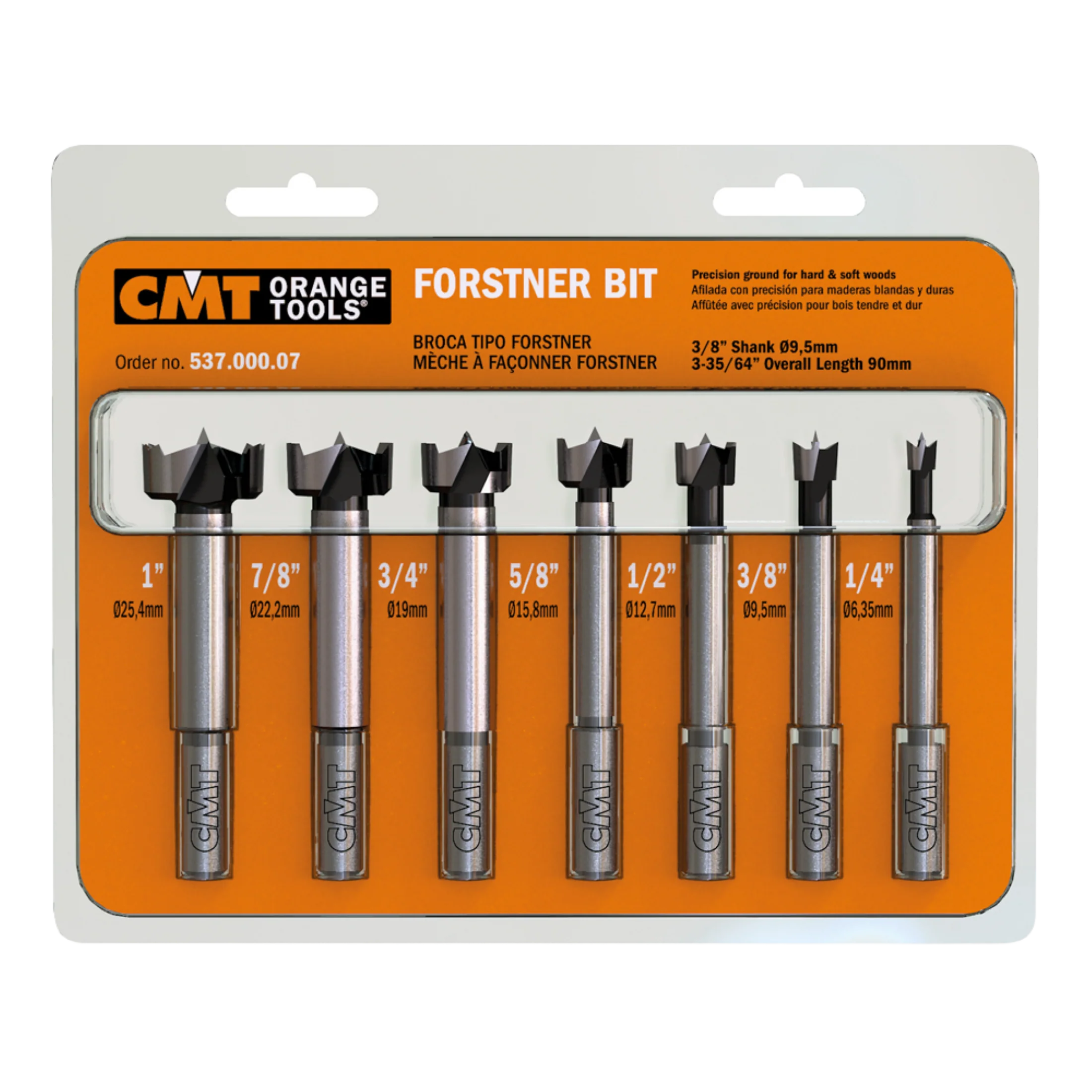 Modern CMT Orange Tools 7-Pc Forstner Bit Set 3 8 Shank Rh Breathable