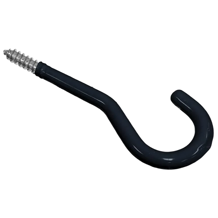 Original Design Hillman All Purpose Screw Hook- Black Vinyl Coated Detailed