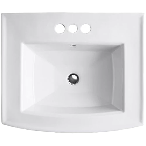 Lightweight Kohler Archer White Pedestal Bathroom Sink with 4 in. Centerset Faucet Holes Original
