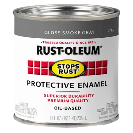 Exceptional Rust-Oleum Stops Rust Smoke Gray Protective Enamel Brush-On Paint 1 2 Pint Premium
