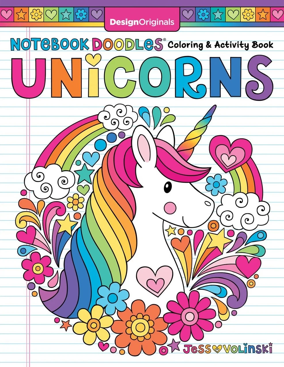 Artisan Design s Notebook Doodles Unicorn Coloring Activity Book Smart
