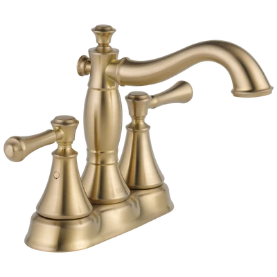 Verified Delta Cassidy Champagne Bronze Two Handle Centerset Bathroom Faucet Smooth