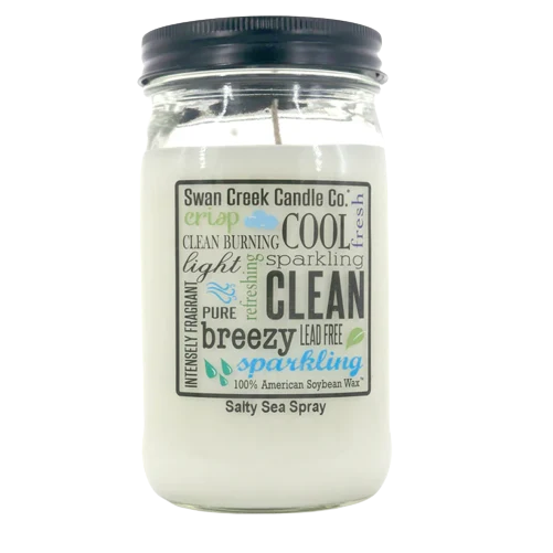 User-Friendly Swan Creek Salty Sea Spray Pantry Jar Candle 12 oz. Lightweight