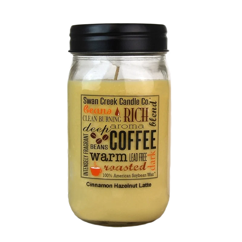 Enhanced Swan Creek Cinnamon Hazelnut Latte Pantry Jar Candle 12 oz. First-Class
