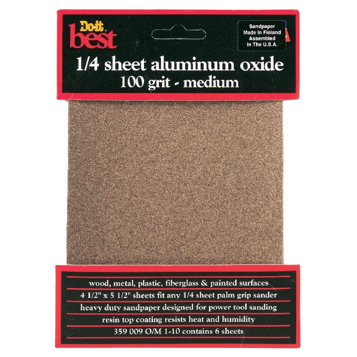 Enhanced Do it 1 4 Sheet 100-Grit Medium Sandpaper 6-Pack Elegant