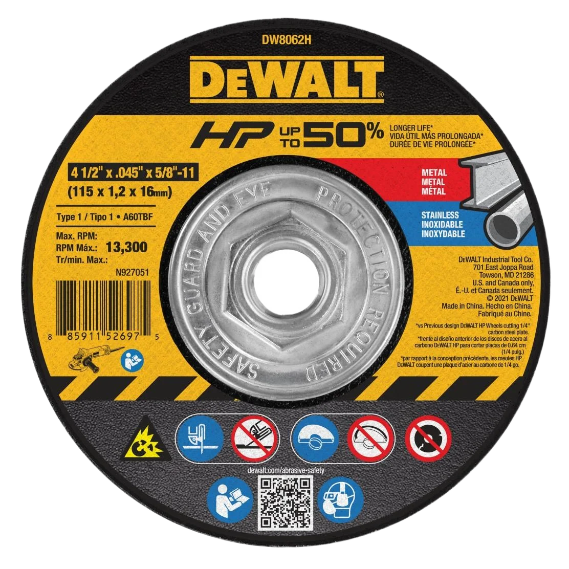 User-Friendly DEWALT 7 x .045 x 5 8-11 Metal Cutting Wheel 10 pk Convenient