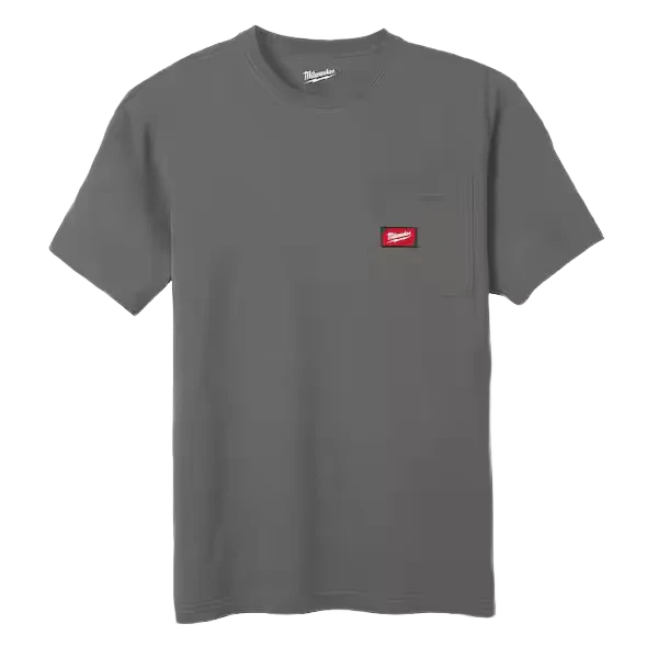 Versatile Milwaukee GRIDIRON™ Pocket T-Shirt – Short Sleeve Gray S Breathable