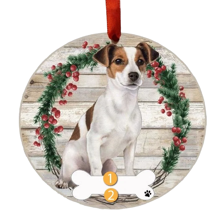 Smooth E S Pets Personalized Jack Russell Wreath Ornament Reusable