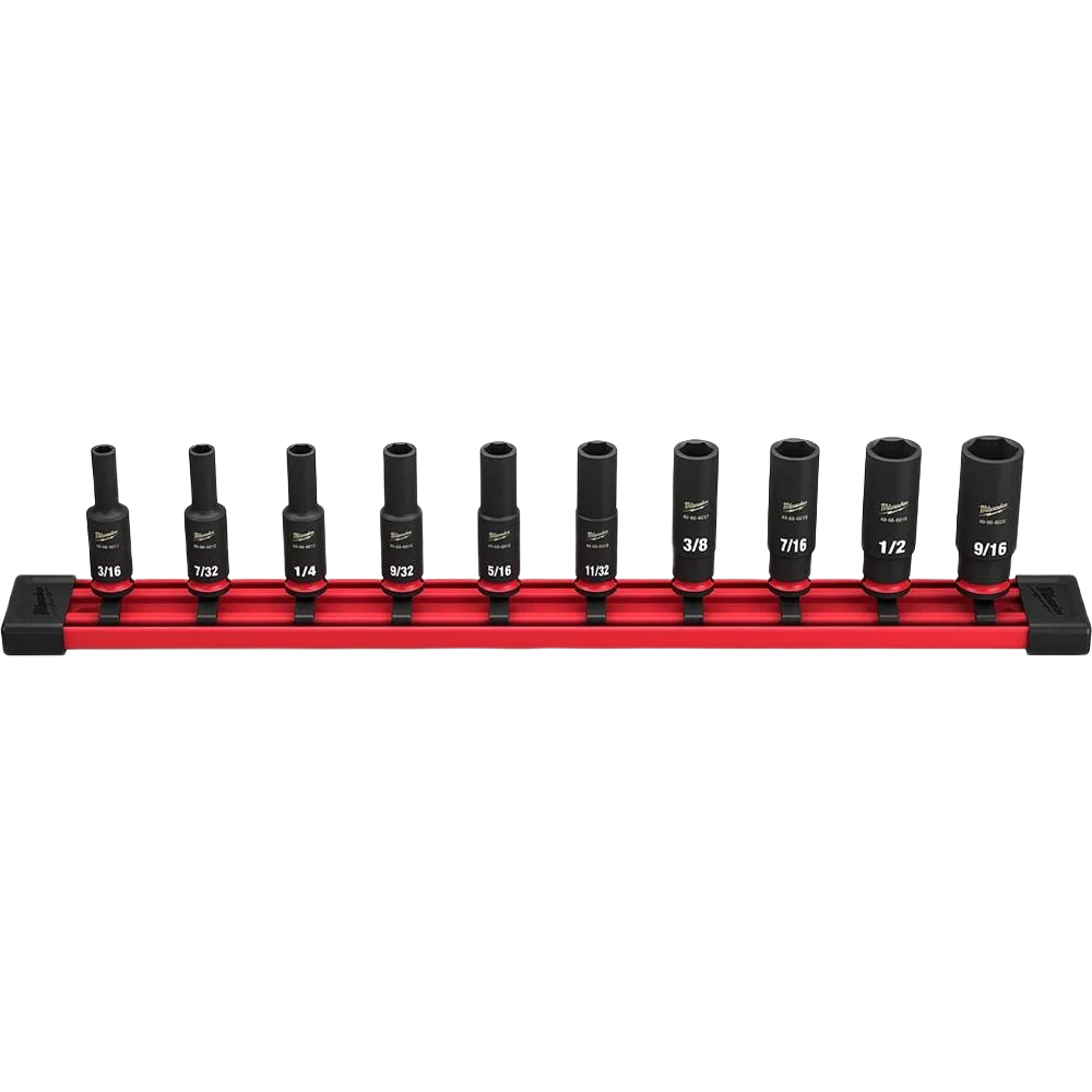 Professional Milwaukee SHOCKWAVE™ Impact Duty™ 10-PC 1 4 Drive SAE Deep 6-Point Sockets Official