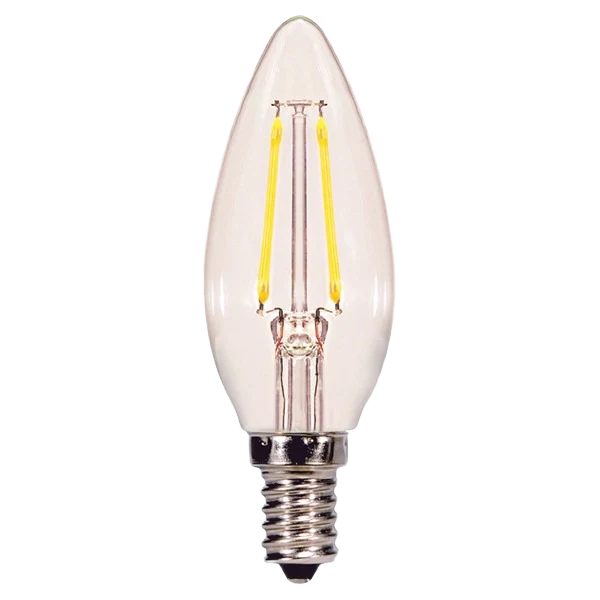 Smooth Satco 2.5 Watt C11 LED Clear Candelabra Base Light Bulb Responsible