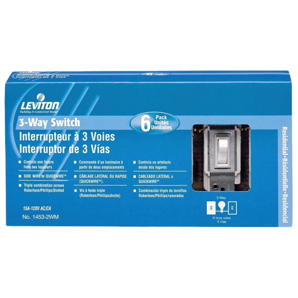 Fast Leviton Toggle White 15A 3-Way Switch 6-Pack Luxury