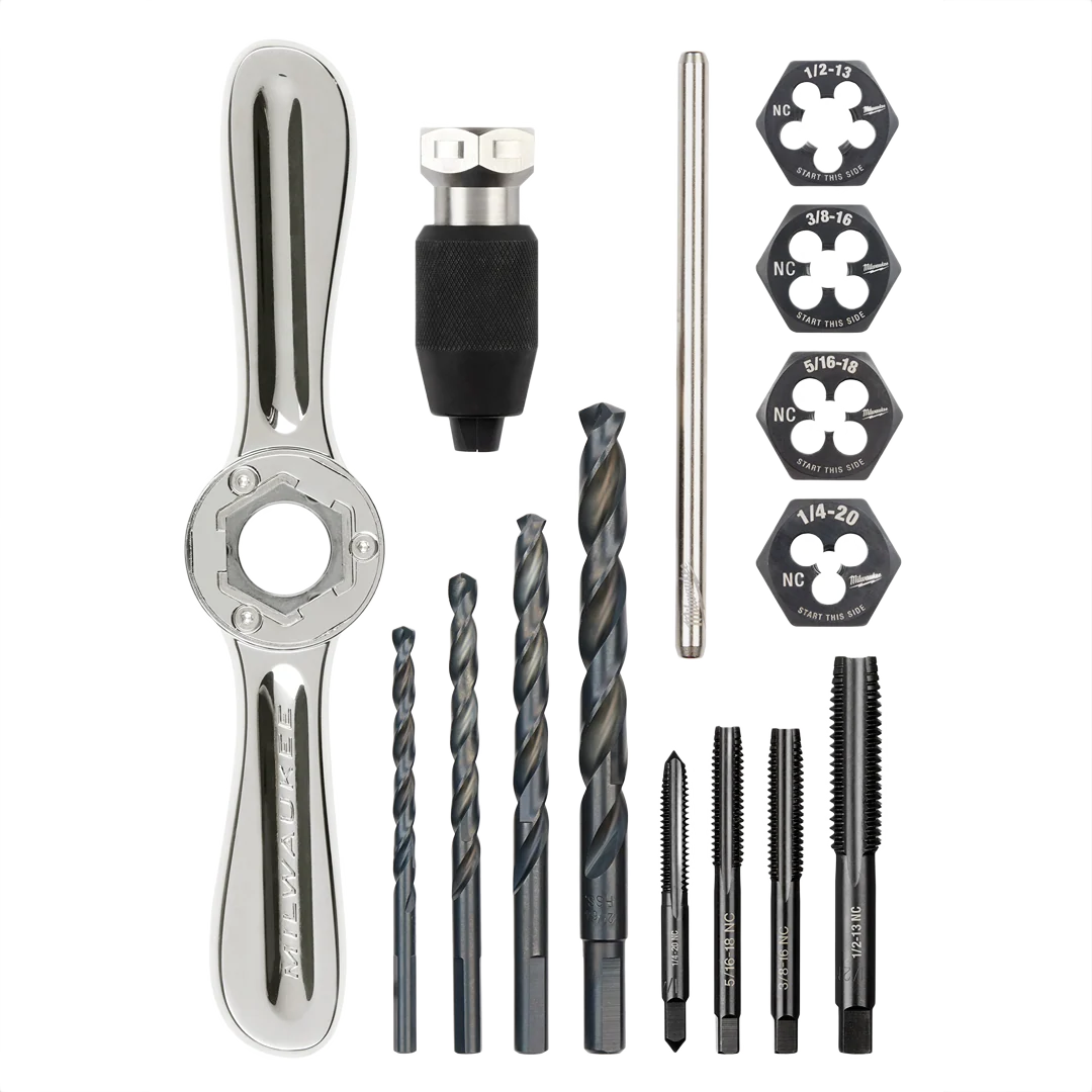 Innovative Milwaukee 15PC SAE Tap and Die Set with Hex-LOK™ 2-in-1 Handle Pure