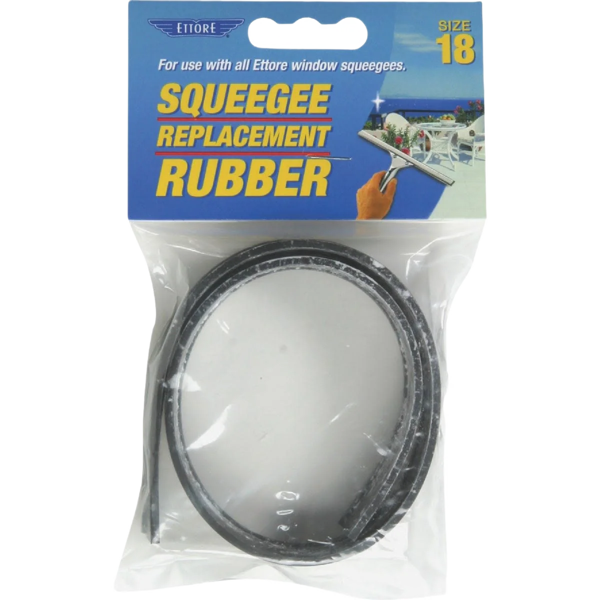 Natural Ettore Rubber Squeegee Blade 18 in. Solid