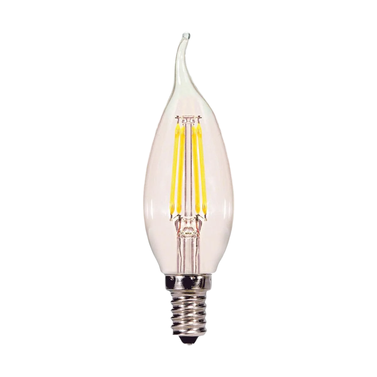 Breathable Satco 4.5 Watt CA10 LED Clear Candelabra Base Light Bulb 2-Pack Original