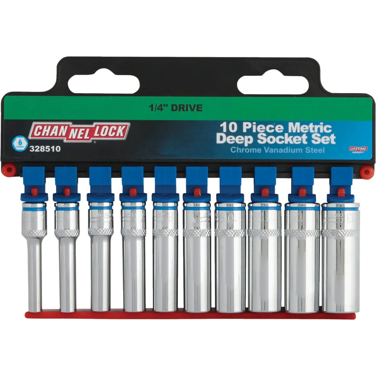 Optimized Channellock 1 4 in. Drive Deep Metric Socket Set 10-Piece Elite